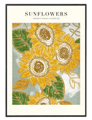 Cuadro "Acrylic Sunflowers"
