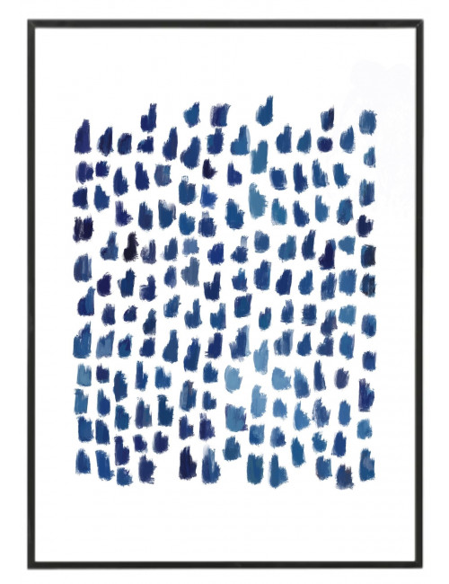 Cuadro "Blue pointillism"