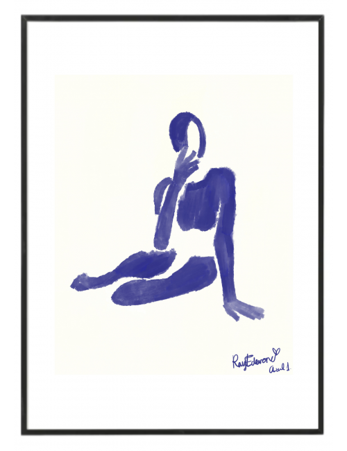Cuadro "Blue figure poster...