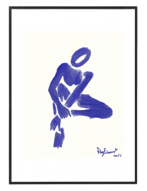 Cuadro "Blue figure poster...